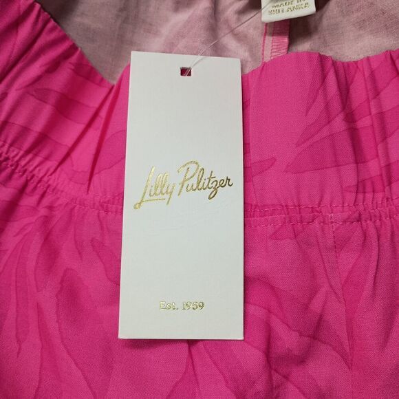 Lilly Pulitzer Bal Harbour Palazzo Pants Large Wild Side Leopard Pink Cruise - Picture 7 of 9